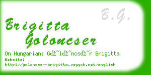 brigitta goloncser business card